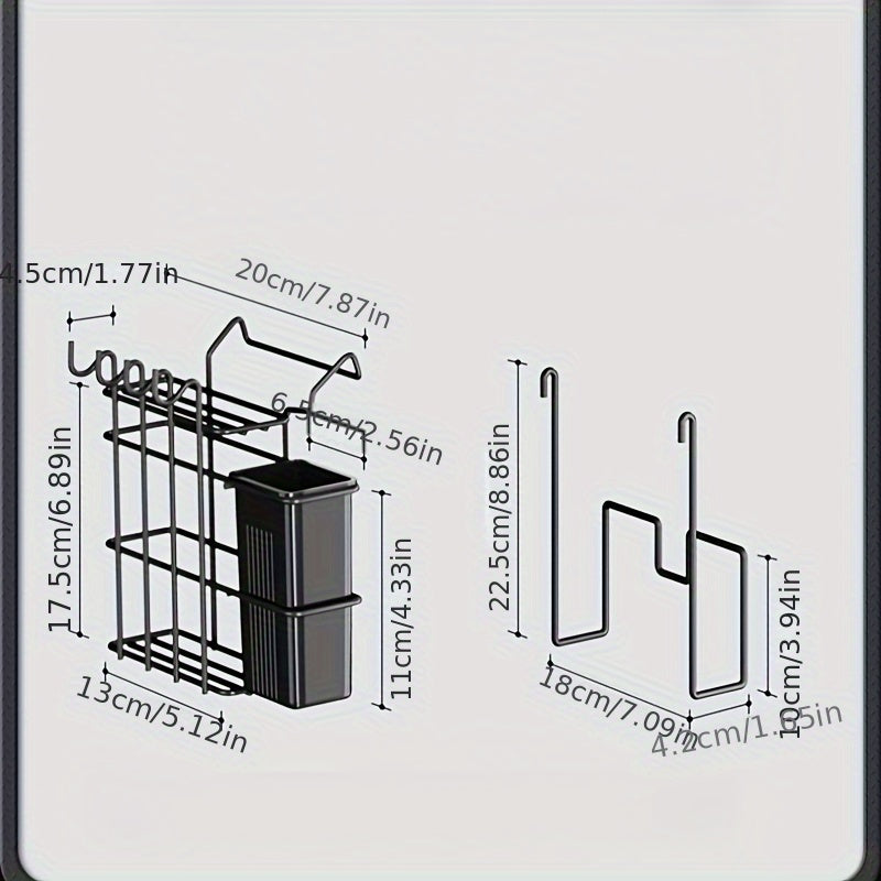 1pc Organizador de Cocina de Acero Inoxidable Resistente con Bandeja de Drenaje - Estante de 2 Niveles para Encimera, Ganchos para Utensilios - Ahorro de Espacio, Fácil Limpieza, Diseño Minimalista, Almacenamiento de Vajilla y Cubiertos, Ideal para Hogar