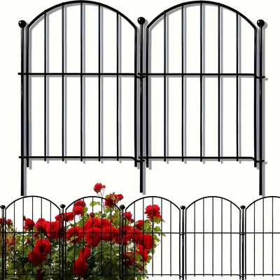 10 paquetes de paneles de valla de jardín de metal - Borde decorativo para jardín, barrera para mascotas a prueba de óxido para jardín, patio, decoración al aire libre