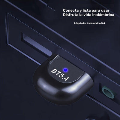 Adaptador sin varillas 5.4 BT, Receptor sin varillas USB, Compatible con Windows 11/10/8.1 Plug & Play Mini Receptor y Transmisor sin varillas 5.4+EDR, Compatible Retrocompatible Automáticamente con 5.3/5.1/5.0/4.2/4.1/4.0 y Otras Versiones para Auricula