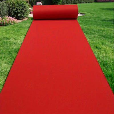 Alfombra desechable de lujo, 1 pieza, ancho 1/1.2 m, color rojo, gruesa, lavable, tela no tejida, ideal para bodas, fiestas, cumpleaños y ceremonias de graduación, decoración elegante para eventos, regalo perfecto para Navidad, alfombra duradera