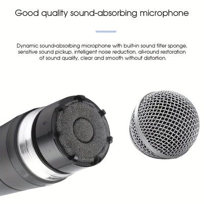Micrófono inalámbrico Bomge SM58 profesional de metal con forma de corazón, dinámico y acústico, para uso en vivo, adecuado para actuaciones en escena, grabación de DJ, actuaciones vocales y transmisión en vivo, con conectores XLR de 3 metros y 6,35 mm.