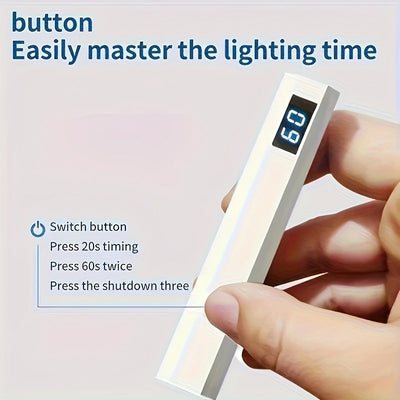 Mini Lámpara de Uñas Portátil con Pantalla LCD - Secador LED para Uñas, Alimentación USB, Diseño Compacto y Duradero en Rosa y Blanco, Ideal para Manicura y Pedicura, Equipo para Gel, Accesorio de Belleza para Hogar o Salón