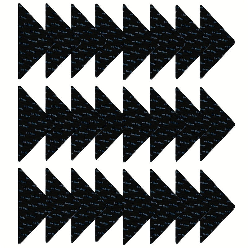 24pcs Sujetadores de Alfombras, Pegatinas de Fijación Antideslizantes, Alfombrilla Antideslizante para Suelos de Madera, Suelos de Azulejos y Mármol, Clips Adhesivos de Doble Cara para Mantener la Esquina Plana, Cinta de Alfombra Removible para Alfombras