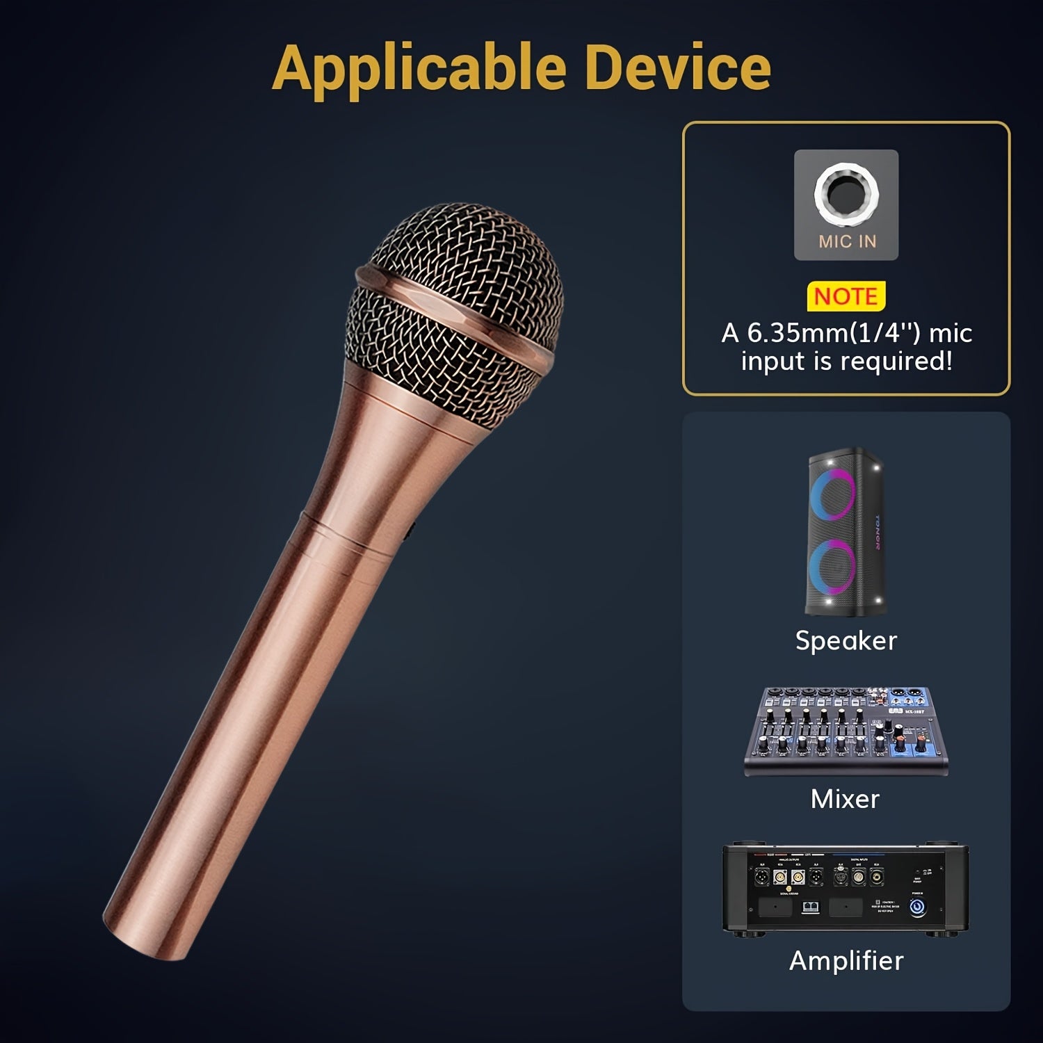 2-Pack Micrófonos Dinámicos Vintage de Diámetro Pequeño, Patrón de Polaridad Unidireccional, Conector XLR, Características de Clip y Soporte, Construcción Metálica Antivibraciones, Sin Cargar - No Incluye Cable