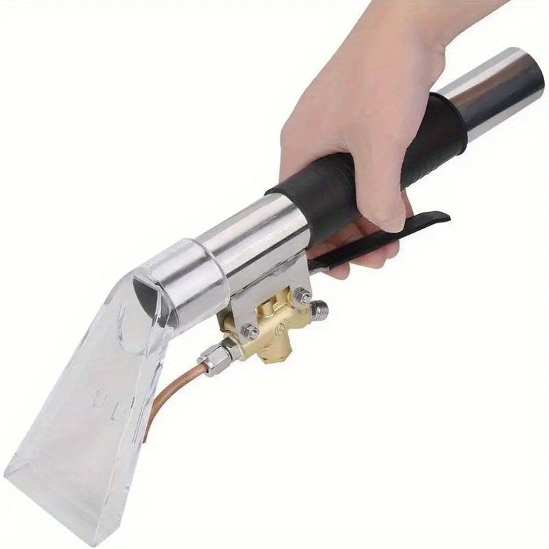 1 pieza de adaptador de vapor de acero inoxidable para aspiradora, accesorio para limpieza de autos, sofás y alfombras - Boquilla de vapor resistente a altas temperaturas con mango ergonómico, uso doméstico y para detalles de auto, acabado metálico elega