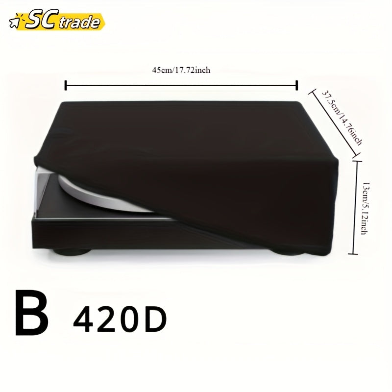 Un protector de material de poliéster grueso, cubierta protectora de reproductor de discos negros, adecuado para varios modelos de reproductores de CD/discos. Material de tela Oxford gruesa, duradera y apta para un uso prolongado.