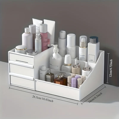 Organizador de Cajón Práctico y de Gran Capacidad para Cosméticos y Cuidado de la Piel - Solución de Almacenamiento Ajustable y Multiusos para Esenciales de Baño