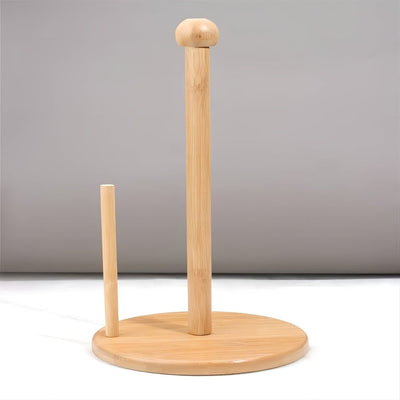 Elegante soporte de papel de cocina de madera con diseño de zanahoria y perro - Estante vertical rústico para cocina, sala de estar, dormitorio | Accesorio de encimera fácil de ensamblar, organizador de cocina | Diseño juguetón | OODLANDERS
