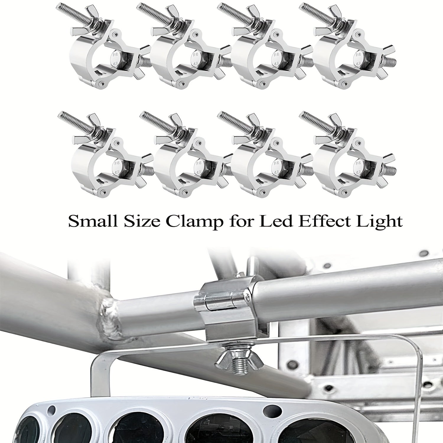 Gancho de sujeción para luces de escenario de aleación de aluminio, hebilla universal cruzada para andamios y accesorio conector para tubos redondos, compatible con focos LED PAR móviles de haz y spot