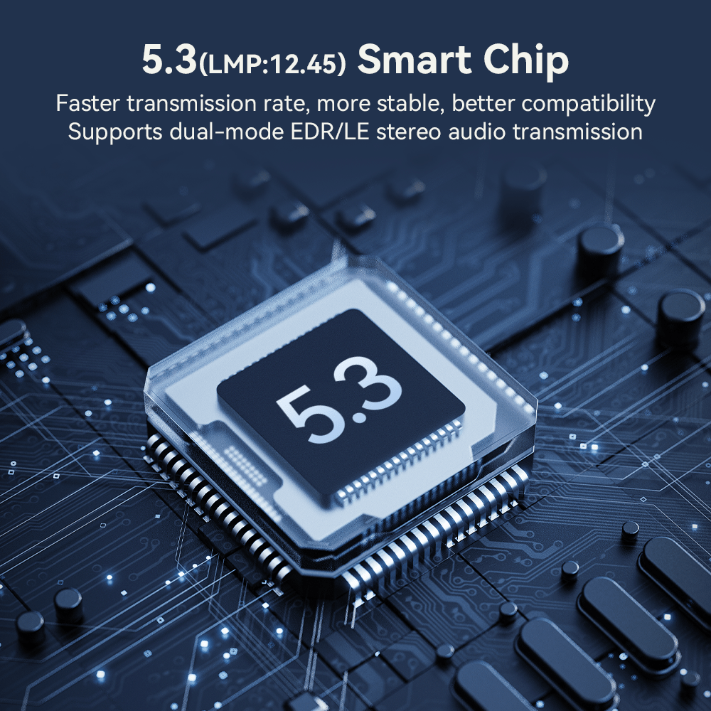 1 x 5.3 Adaptador inalámbrico, sin controlador, receptor y transmisor inalámbrico USB para computadora, soporta la conexión simultánea de 7 dispositivos, memoria automática, reconexión relámpago, adecuado para Windows 11/10/8.1, Plug And Play