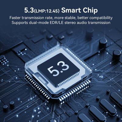 1 x 5.3 Adaptador inalámbrico, sin controlador, receptor y transmisor inalámbrico USB para computadora, soporta la conexión simultánea de 7 dispositivos, memoria automática, reconexión relámpago, adecuado para Windows 11/10/8.1, Plug And Play