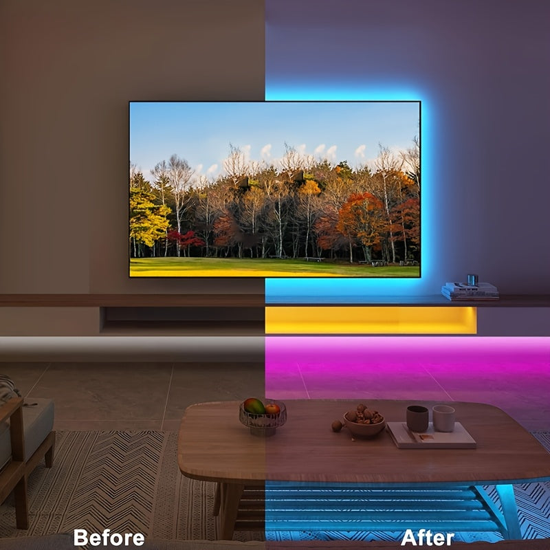 Luces LED de Tira Cambiante de Color RGB Versátiles - Longitudes de 3.28ft a 131.2ft, Alimentadas por USB con Mando a Distancia IR de 24 Teclas, Ideales para Ambiente de Dormitorio, Decoración del Hogar, Navidad y Ambiente de Fiesta, Luces LED para Dormi