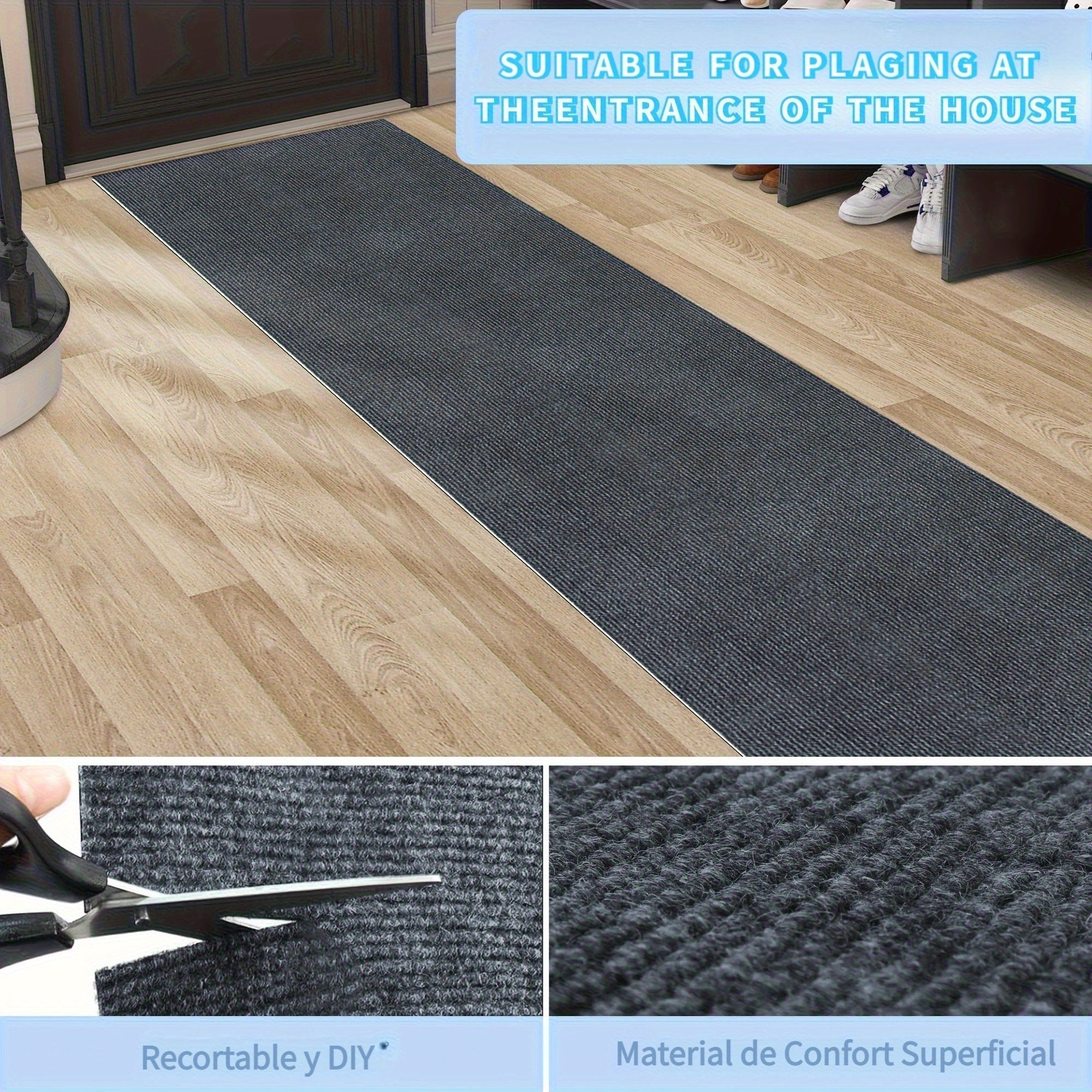 Alfombra Antideslizante Rayada JAYFAN - Alfombrilla de Poliéster 100% Lavable en Máquina para Pasillo, Cocina, Sala de Estar, Garaje, Patio - Ligera, Varios Tamaños y Colores Neutros, Adecuada para Fiestas, Alfombra Interior/Exterior