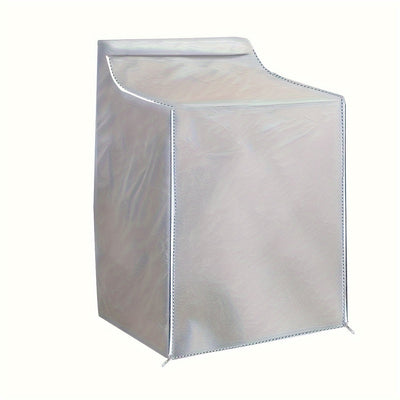 Cubierta de polvo para lavadora y secadora con apertura frontal - Protección solar, no requiere batería, compatible con electrodomésticos de estilo americano, negro con cremallera blanca, accesorio para lavadora y secadora, accesorio para electrodoméstic