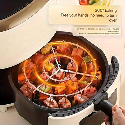 1 pieza de rejilla de barbacoa para freidor de aire de acero inoxidable de grado alimenticio, 24 piezas, ideal para freír carne y verduras sin voltear, compatible con freidores de aire de 3,5 a 5,5 tazas, accesorios para olla de presión de cocina DIY.
