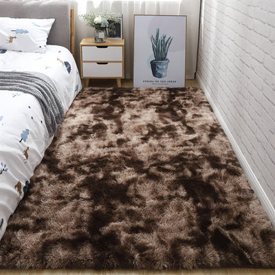 Alfombra de Cabello Largo Nórdica con Degradado de Color Tie-dye Transfronterizo para Dormitorio, Manta de Cabecera, Sala de Estar, Mesa de Café, Estilo de Celebridad de Internet, Manta de Cabecera para Cabello Largo