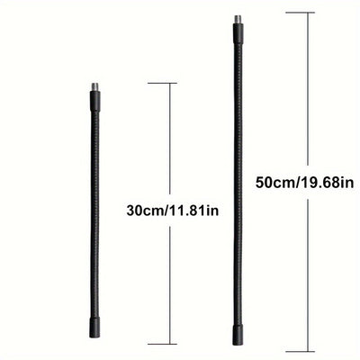 Tubo de extensión de micrófono de gooseneck de metal flexible: 2 tamaños disponibles, 30 cm/11,81 pulgadas y 50 cm/19,68 pulgadas, rosca externa e interna de 3/8, adecuado para soportes de choque y soportes de micrófono