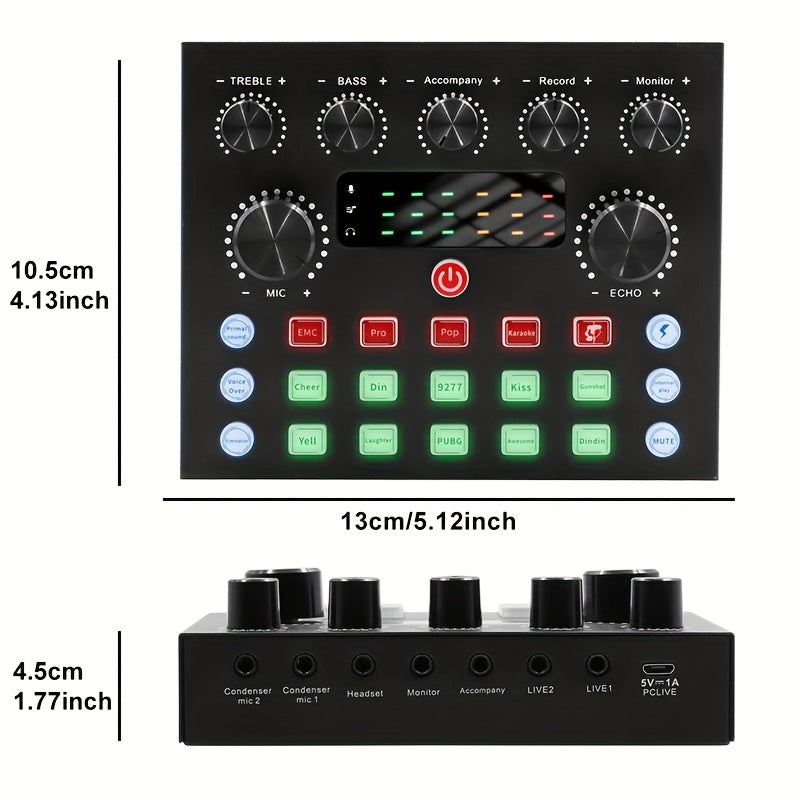 Paquete de equipo de podcast para 2, V8s Audio Interface con tarjeta de sonido en vivo todo en uno y micrófono condensador BM800, micrófono de podcast, perfecto para grabaciones, transmisiones en vivo.
