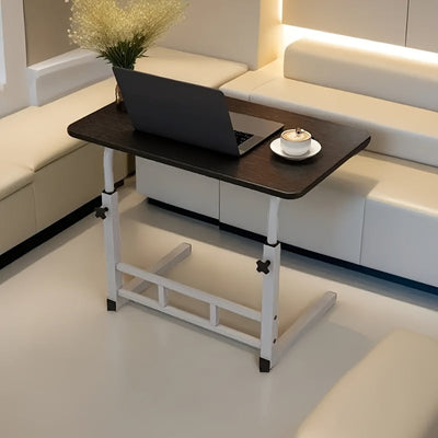 Escritorio Móvil de Altura Ajustable - Mesa de Estudio Moderna en Madera y Metal con Ruedas, Fácil Montaje para Dormitorio, Sala o Oficina en Casa, Construcción Duradera, Color