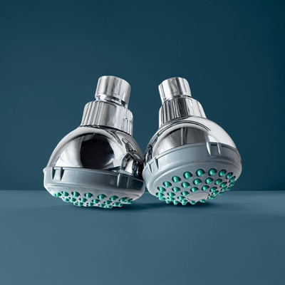 2 piezas de Cabeza de Ducha de Lluvia Ahorradora de Agua a Alta Presión con Boquillas de Masaje Extraíbles en Color Verde Azulado, Montable en Pared/Techo - Accesorios de Baño Duraderos para Baños Modernos