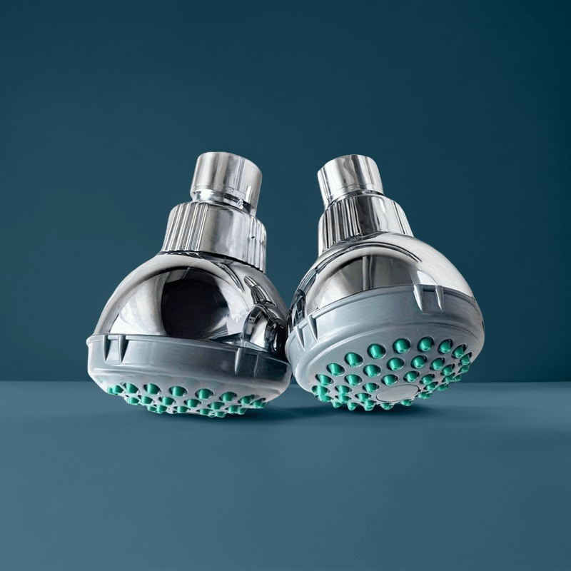 2 piezas de Cabeza de Ducha de Lluvia Ahorradora de Agua a Alta Presión con Boquillas de Masaje Extraíbles en Color Verde Azulado, Montable en Pared/Techo - Accesorios de Baño Duraderos para Baños Modernos