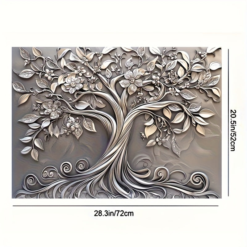1 pieza de guardavidas de horno con diseño de árbol de plata elegante - Resistente al calor, antideslizante, sin rayones, fácil de limpiar, 28,3 x 20,4 pulgadas, perfecto para cocina, lavadora, secadora y protección de panel de horno, decoración de cocin