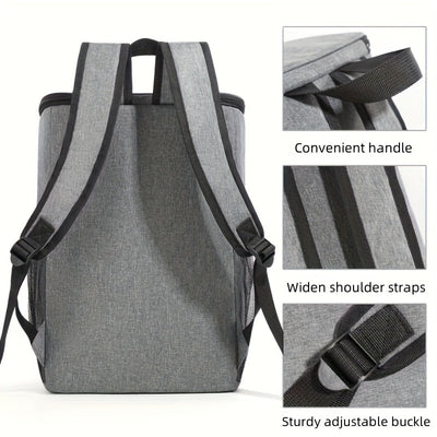 Bolsa de almuerzo aislada de tela Oxford 2025, tejido Oxford grueso, paquete de hielo negro para exteriores, ideal para pícnic y aventuras al aire libre, bolsa de hombro, sin contacto con alimentos, regreso a la escuela.