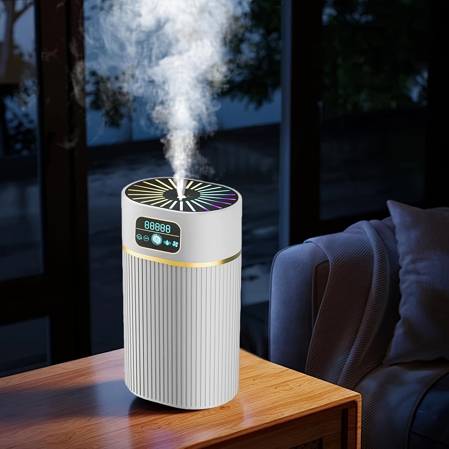 Humedificador ultrasónico de gran capacidad con tecnología de iones de plata - Silencioso, alimentado por USB, luz de noche colorida, perfecto para el hogar y la oficina - Ideal regalo de Navidad, Humidificador silencioso | Diseño de humidificador modern