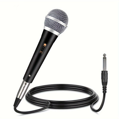 Micrófono activo Rzosom de 6,35 mm/Conector - Grabadora de audio de coche y canto con conector de 6,35 mm, coro de 1/4", micrófono de condensador de 1,8" para karaoke, DJ, cine en casa, conciertos, micrófono para canto, construcción duradera