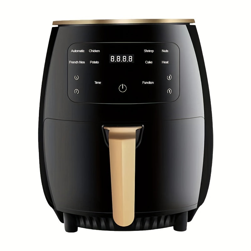 1 pieza de freidor de aire inteligente multifuncional - Capacidad de 4,5 litros, horneado a 200 °C, cesta de horneado extraíble, pantalla digital y temporizador, cocina sin aceite y baja en grasas para pizza, camarones, bistec, pollo frito, tartas de hue