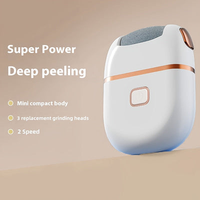 Exfoliador de Pies Recargable con 3 Cabezales de Pulido, Carga USB, Fácil de Usar y Adecuado para el Cuidado del Pie - Haz que Tus Pies Estén Suaves y Lisos con una Herramienta de Pedicura Eléctrica - Perfecto para Regalos de Vacaciones