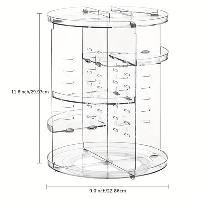 [Giratorio Transparente Maquillaje Organizer] Organizador de Maquillaje Giratorio Transparente 360° - 1 pza Estante Giratorio para Cosméticos de Encimera - Para Almacenamiento en Dormitorio y Baño