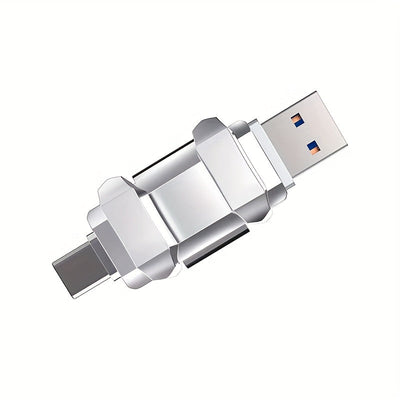 SSD de Alto Rendimiento - Memoria USB 3.0 Flash de Alta Velocidad con Interfaz Dual Tipo-C + USB, Hasta 300/300 MB/s de Lectura/Escritura, Compatible con Portátiles y PC (Plateado) 128GB/256GB