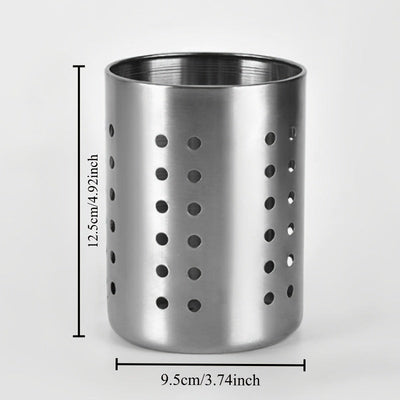 1pc Porta-utensilios de acero inoxidable multiusos para cocina - Caddy de metal apto para alimentos para palillos, cucharas, tenedores, cuchillos - Organizador de cubiertos para el hogar y uso comercial