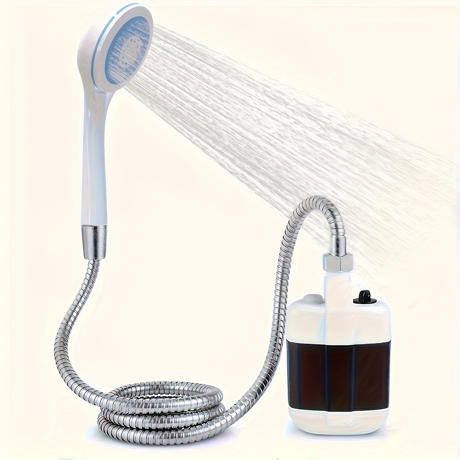 Chorro Portátil para Camping, Viajes en RV y Excursiones Familiares - Ducha Manual con Sistema de Filtración de Agua, Flujo de 4-5 Litros por Minuto