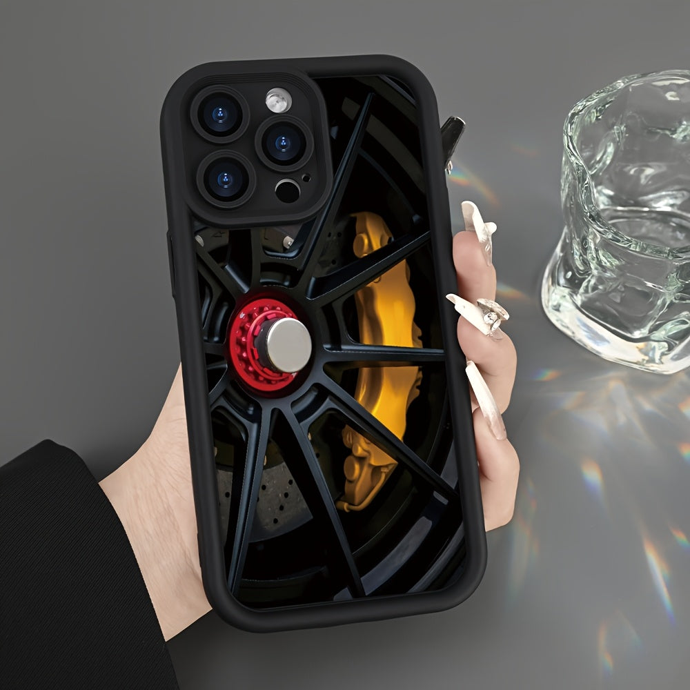 Funda para iPhone 11, 12, 13, 14, 15, 16 Pro Max Pro Plus con diseño de llantas de auto, moderna, creativa, antigolpes y resistente a caídas, ideal para hombres y mujeres, regalo perfecto