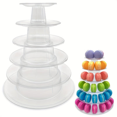 1pc 4/6/10 Tier Soporte De Exhibición De Macarrón Redondo Soporte De Pastel Postre Soporte De Cupcake Bandeja De Galletas Estante Exhibición De Postres Para Boda Fiesta De Cumpleaños Baby Shower Decoración De Panadería Halloween Navidad Acción De Gracias