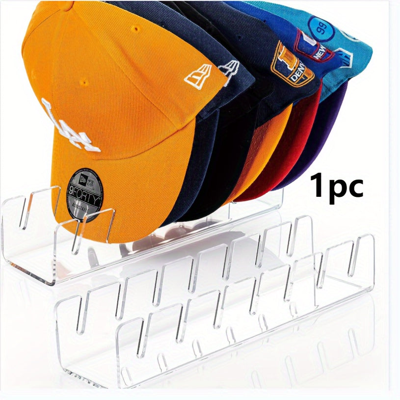 1 Pieza, Soporte De Almacenamiento De Gorras De Acrílico Con Ranuras, Exhibidor De Gorras De Béisbol, Contenedor De Almacenamiento De Gorras, Almacenamiento Y Organización Domésticos Para Dormitorio, Baño, Oficina, Escritorio