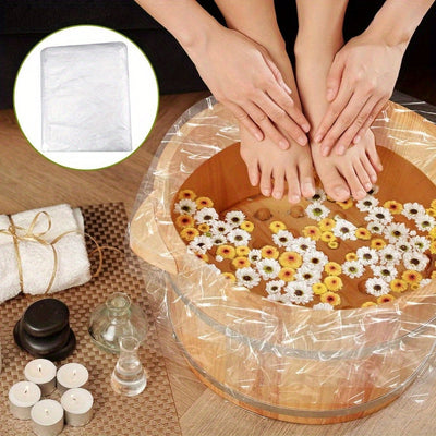 150pcs, Bolsas de Baño Desechables para Pies Portátiles Bolsas de Pedicura Spa de Plástico Finas y Grandes para Remojo de Pies Uso en Hotel o Hogar, 63.5 x 58.42 cm
