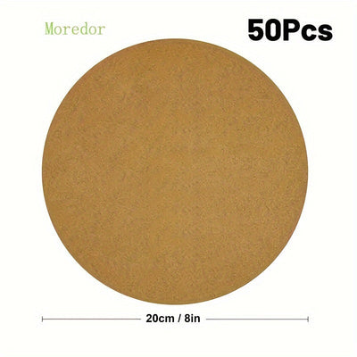 Mantelerías de papel redondas de 20 cm sin agujeros, papel para hornear redondo antiadherente para moldes de pastel de 8 pulgadas (20 cm), forros antiadherentes para hornear, asar, cocinar al vapor, microondas, freidora de aire, herramientas de reposterí