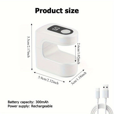 Lámpara de uñas portátil mini con pantalla de visualización digital y carga USB - Recargable, diseño compacto para uso en casa y salón, endurece las uñas de gel, blanco/negro, lámpara de uñas, equipo de salón, herramienta de belleza moderna, cuerpo de pl