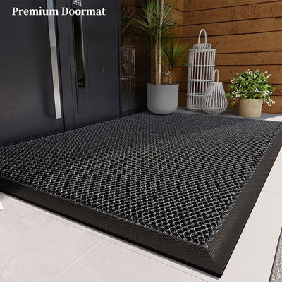 Tapete de entrada grueso, tapete para puerta de hule, tapete de lujo para sala, alfombra antideslizante con malla elástica, ideal para hogar y comercio, tapete de bienvenida para interior
