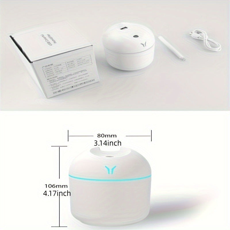 1pc Difusor de Aromas y Humidificador de Aceites Esenciales con Luz Nocturna Colorida y Alimentado por USB - Mejora la Frescura de la Habitación y la Salud de las Plantas, Disponible en Blanco, Verde Menta, Rosa, Diseño Compacto para el Hogar, Oficina o