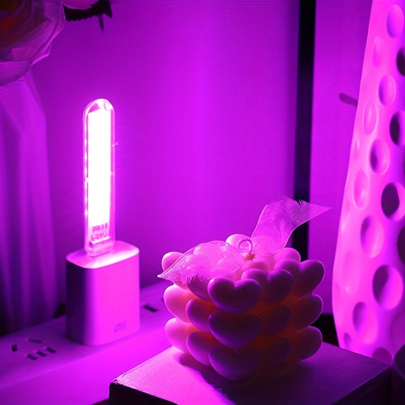 Luz nocturna rectangular portátil para dormitorio, 1/2 piezas, luz de lectura con 8 LED, luz ambiental para decoración de habitación, lámpara de ambiente para autos, mesita de noche, luz decorativa con USB, luces LED para decoración del hogar