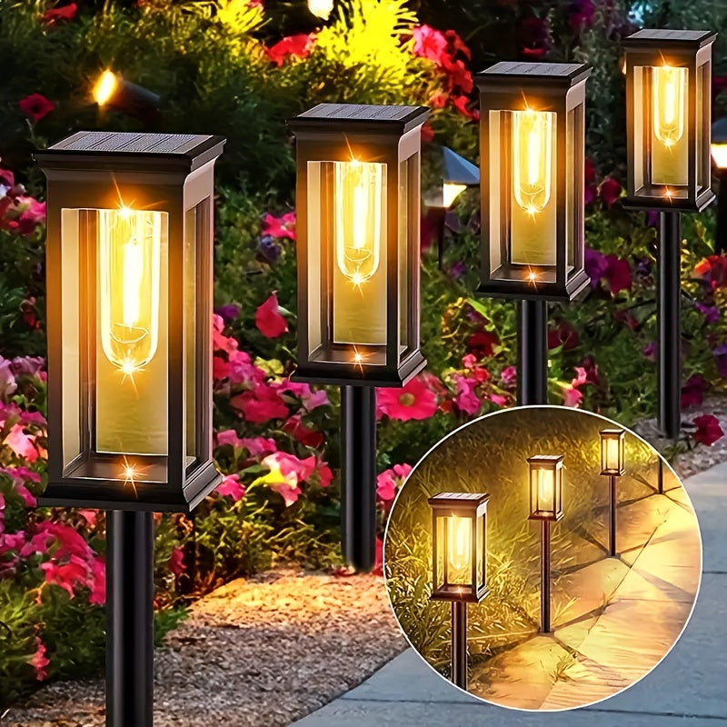 8 Piezas, Luces Solares De Tungsteno Para Césped Para Decoración De Ambiente Al Aire Libre, Luces LED Para Césped Para Villas, Jardines, Patios, Caminos E Iluminación De Paisajes De Patio