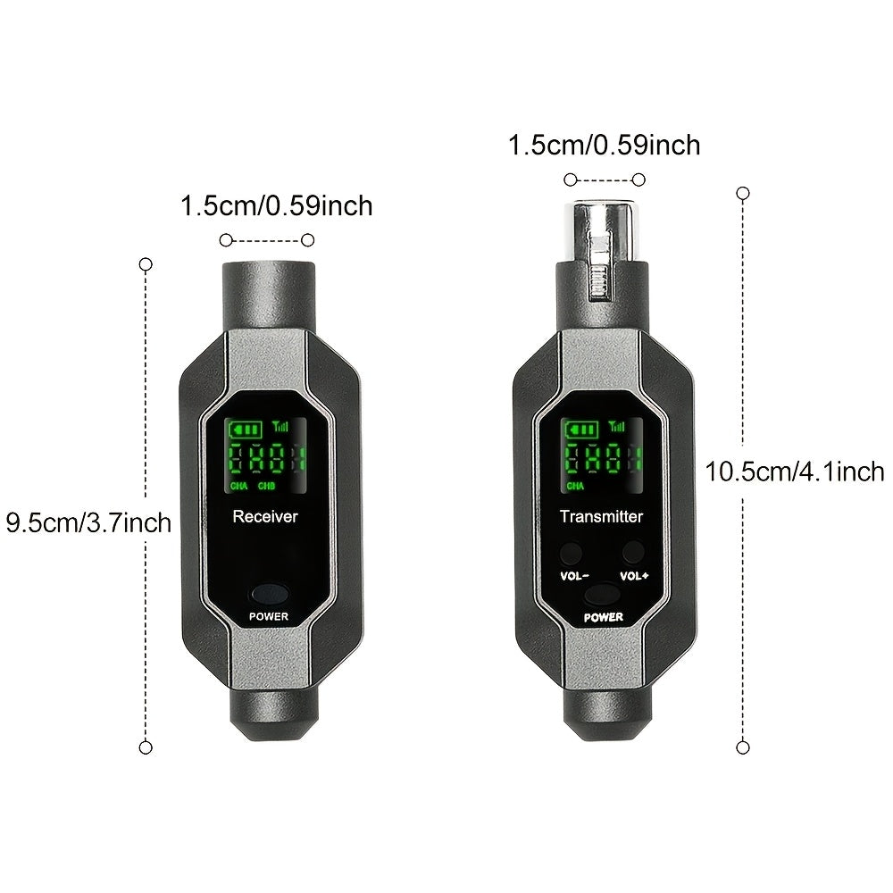 Transmisor y receptor XLR inalámbricos y transmisor y receptor inalámbricos para guitarra, adaptador de micrófono recargable para micrófono dinámico, mezclador de audio, bajo eléctrico.