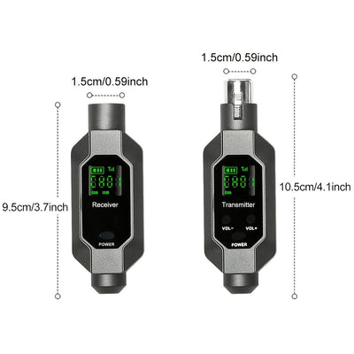 Sistema de Micrófono Inalámbrico Heikuding XLR - Transmisor y Receptor Recargables con Carga USB, Compatible con Micrófonos Dinámicos, Mezcladores de Audio, Guitarras Eléctricas y Bajos