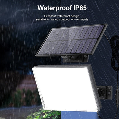 Luz solar para exteriores, lámpara solar con 400 LED, sensor de movimiento, ángulo de iluminación de 120°, luz solar para jardín con cable de 5.03 metros