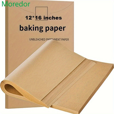 MOREDOR 50/100/200 hojas de papel pergamino para hornear, 30,48 x 40,64 cm, antiadherentes, material de madera sin blanquear, para hornear, cocinar, asar a la parrilla, freidora de aire, cocinar al vapor - Accesorios de cocina sin batería