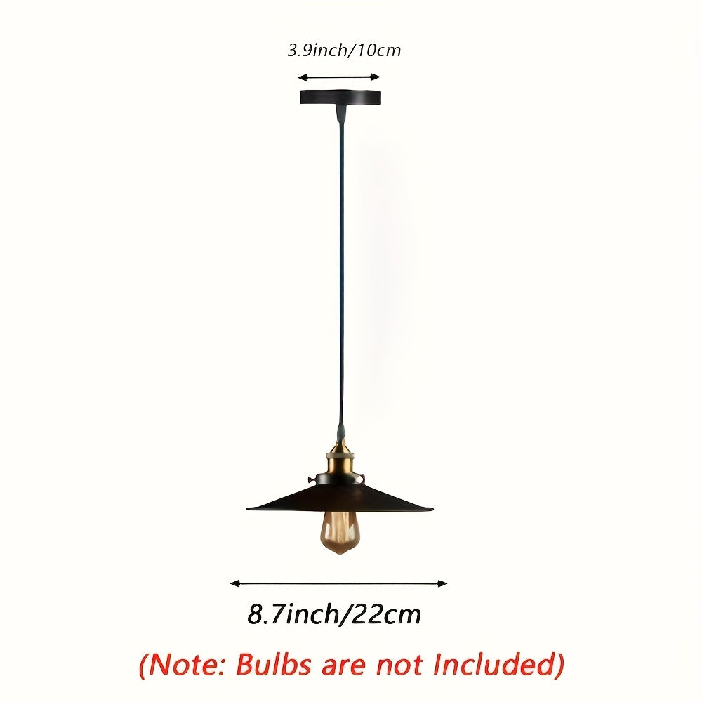 1pc, Lámpara Colgante Industrial, Lámpara de Granja con Pantalla Metálica en Forma de Cono , Luz Suspendida para Pasillo, Comedor o Sala, Compatible con Bombillas E26 (Bombilla No Incluida)